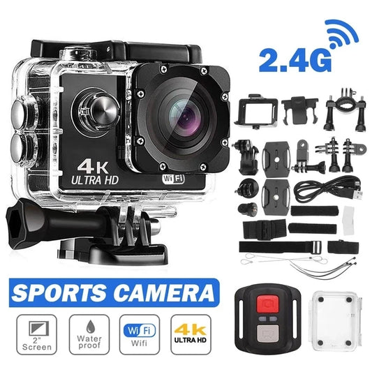 Cámara de Acción Ultra HD 4K/30fps WiFi, 2,0 pulgadas, 170D, casco impermeable, cámaras de grabación de vídeo, cámara deportiva